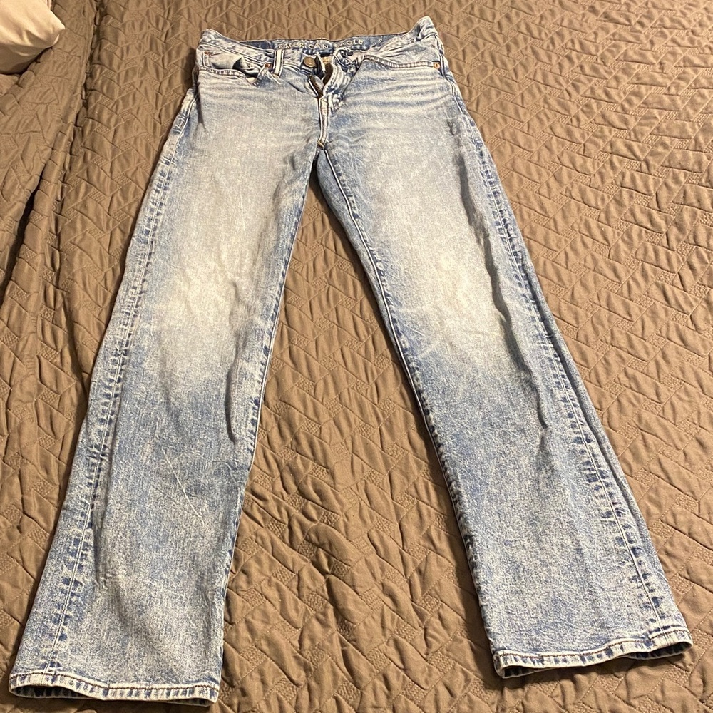 American Eagle Outfitters Light Blue Straight Leg Jeans